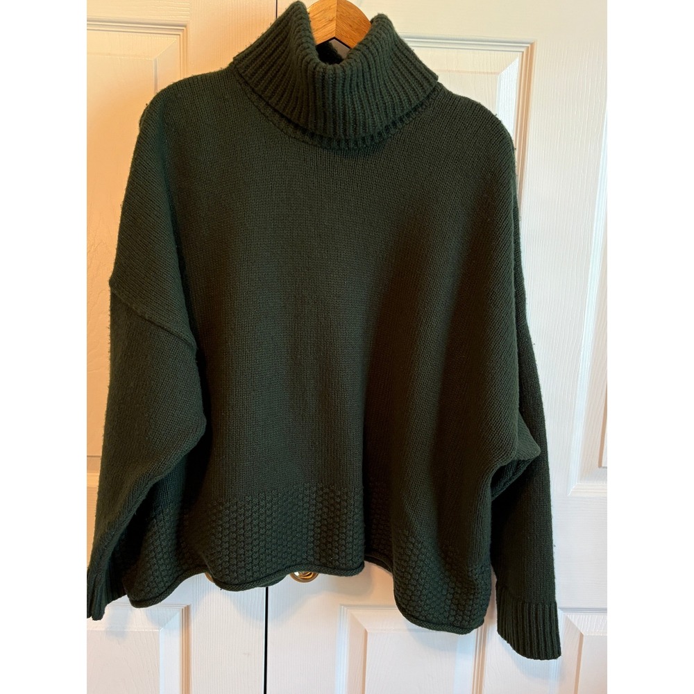 Madewell Forest Green Merino Wool Blend Heavyweight Turtleneck Sweater 1X